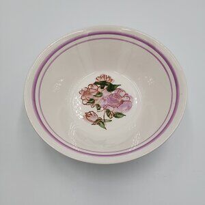Vintage Hankook Cereal Soup Bowl Korea Ceramic Pink Floral